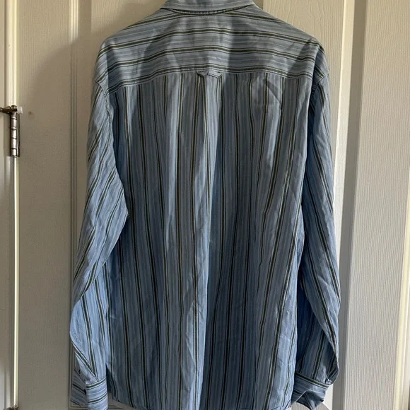 Tommy Bahama Light Blue Striped Button Down Shirt - Picture 2 of 8